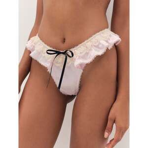 For Love & Lemons Sweetheart Ruffle Thong Panty S / Light Pink